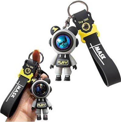 Syshri Cute Grey Astronaut Keychains for Girls & Boys | Look Ring X1 Key Chain