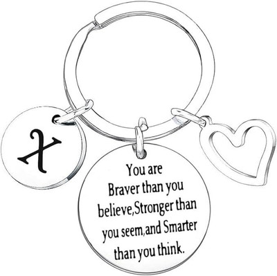 Artisans Crafted X – X Letter Keychain – Inspirational Heart Charm Key Chain