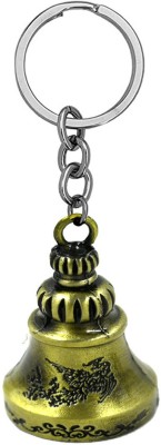 AFH Feng Shui Pagoda Bronze Temple Bell Keychain for Gifting, Good Luck Key Chain