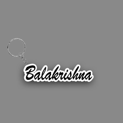SY Gifts SYG Balakrishna Name Keychain White And Black Key Chain