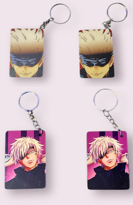 ABHIcreation Anime Character Printed Design 4 Pieces MDF Keychain Key Chain