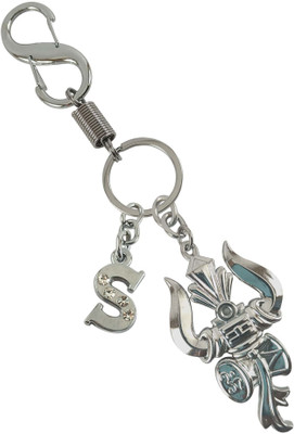 HANDSOME ISK High Quality Shiv Trishul Stainless Steel With S Letter Finishing Locking Lock Key Chain