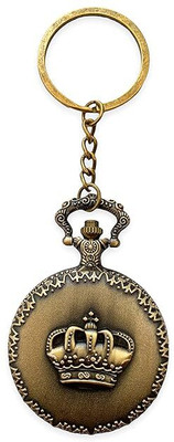 GKM Attractive Crown Design theme Vintage Pocket Watch Metal Keychain for Car/Bikes Key Chain