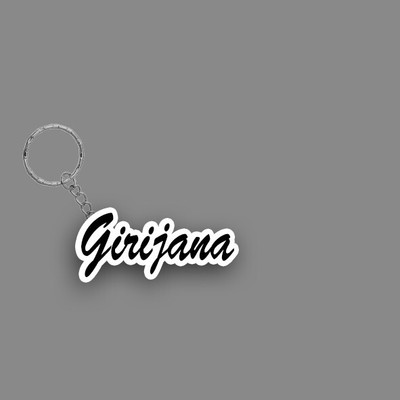 SY Gifts SYG Girijana Name Keychain White And Black Key Chain