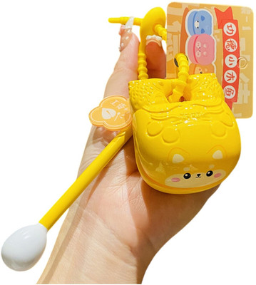 TLISMI Cute 3D Unique Cartoon Small Wooden Fish Decompression Keychain (Pack of 1) Key Chain