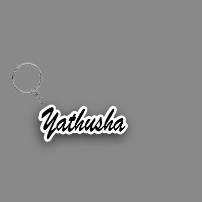 SY Gifts SYG Yathusha Name Keychain White And Black Key Chain