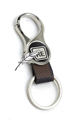 Jdp Novelty Round Shape Leather Metal Keychain for BajajRE Rikshaw Key Chain