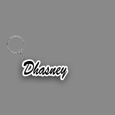 SY Gifts SYG Dhasney Name Keychain White And Black Key Chain