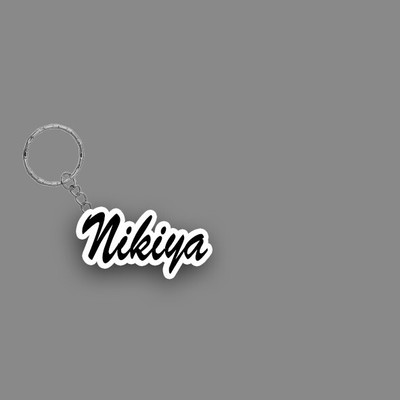 SY Gifts SYG Nikiya Name Keychain White And Black Key Chain