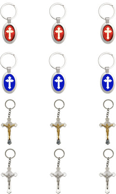 BLESSINGS Set Of 12 Assorted Cross Key Chain