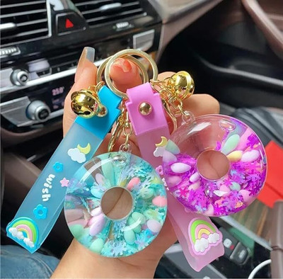 Tera13 Keychain For Kids Donut Water Glitter Keychain For Girls Key Chain