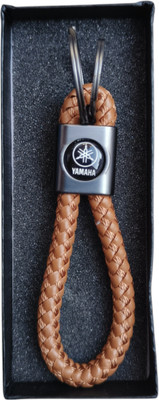 JNV Handwoven Leather Thread Keychain Compatible With YAMAHA Bikes | Scooty Key Chain
