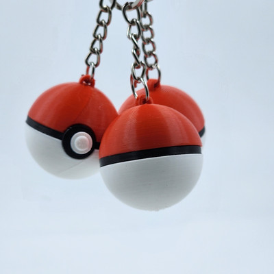 CUBIX3D Pokeball Keychain Pack of 3 | 3D Printed | Gift for Kids & Fans | Anime Keychain Key Chain