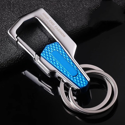 Jdp Novelty Stylish Hook Locking Silver Metal Carabiner Double Ring Metal KeyChain.3750. Key Chain