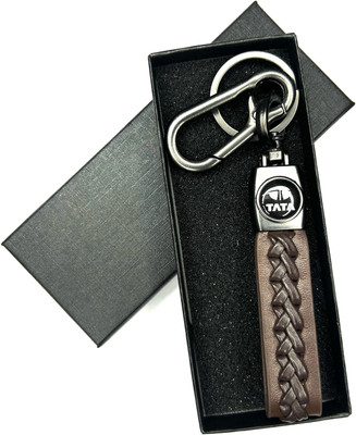 FLAMBE tata Black Leather Design Belt Keychain Key Chain