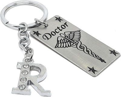 HiyaaV Cute Gift Keychain For Doctor Bike Car Men Women Girl Boy Friend With Alphabet R Key Chain