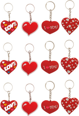 Newview HEART RUBBER KEYCHAIN SINGLE SIDES (12) Key Chain