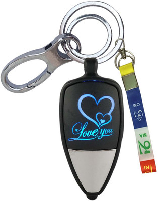 SHOKY LOOKS Colorful Love U LED Light With Ladakh Flag Strip Locking Lock Key Chain