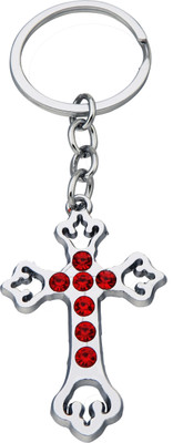 BLESSINGS Cross 7 Stone Red Key Chain