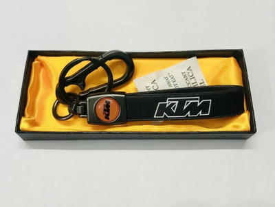 Meeko.com Ktm Strip Leather keychain Uses For Bike,Car, Home Etc._mk36 Key Chain