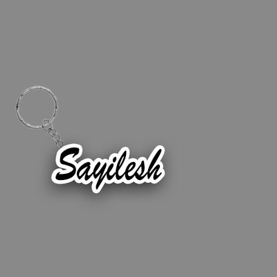 SY Gifts SYG Sayilesh Name Keychain White And Black Key Chain