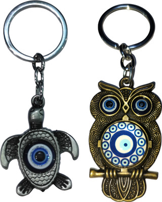 MAG BEE Evil Eye Proection (Design-16 & Design-20) Pack of 2 for Car Bike-kC957 Key Chain