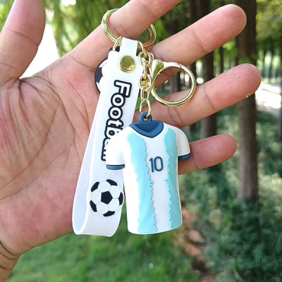 Mubco Messi Football Jersey 3D Keychain | Strap Charm & Hook | PVC Jersey Model Gift Key Chain