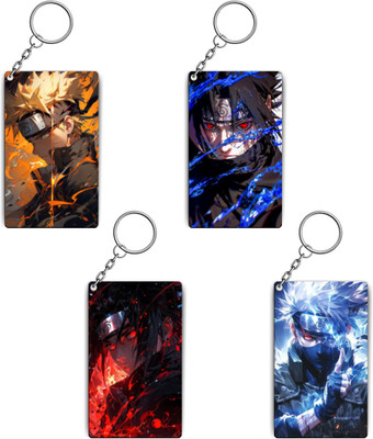 Respite Paradise Naruto Anime Keychains Kit - (Set Of 4 Keychains Style A) Anime Theme Key Chain