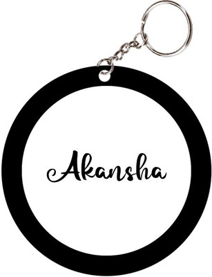 SY Gifts Akansha Name Black Keychain Key Chain