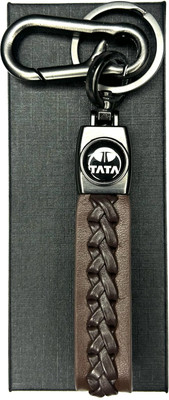 FLAMBE car Tata Brown Cross Design Belt Keychain Key Chain