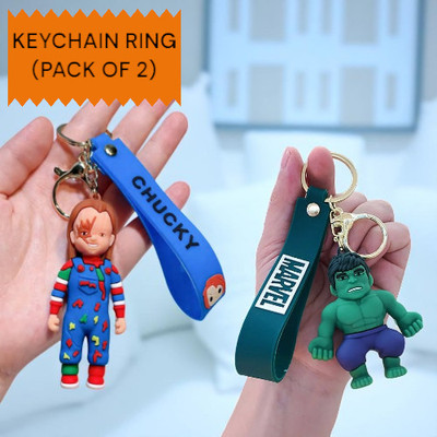 CoverLelo Chucky Doll & Hulk Cute Silicone 3D Key Chain with Metal Hook Key Chain Key Chain