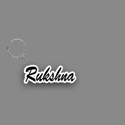 SY Gifts SYG Rukshna Name Keychain White And Black Key Chain