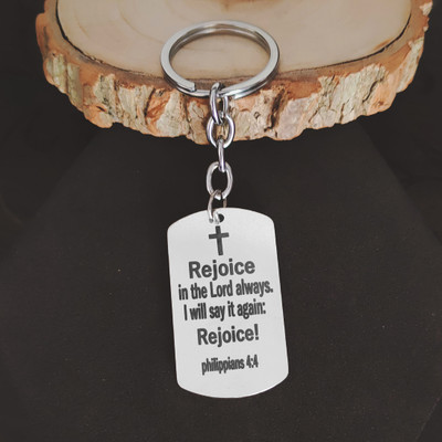 Shiv Jagdamba Dog Tag Keychain for Men Bible Verse Cross LCShivKey202331 Key Chain