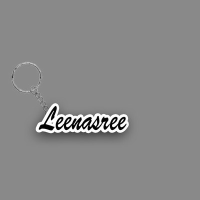 SY Gifts SYG Leenasree Name Keychain White And Black Key Chain