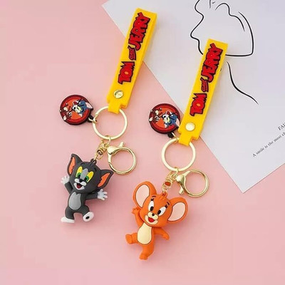 WHITE POPCORN Combo Offer New Trending 3D Cartoon Character Rubber Keychain Pack of 2 Key Chain