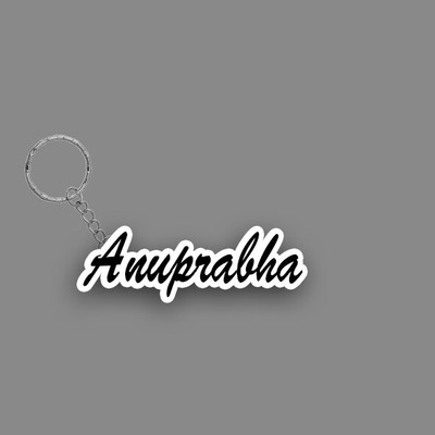 SY Gifts SYG Anuprabha Name Keychain White And Black Key Chain