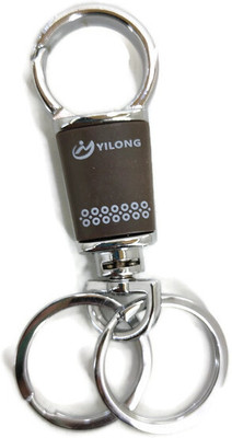 Altrona Yilong Premium Metal Keychain with Double Ring & Locking Hook Keyring(Grey) Key Chain