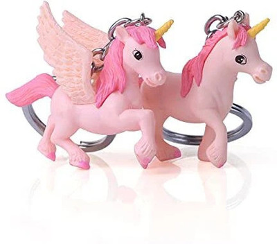RainSound Unicorn 3D Action Figure (Pack of 2 Pink) Key Chain