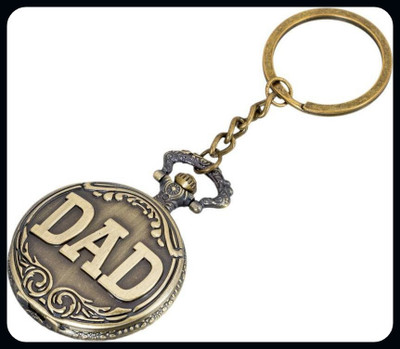 gtrp Dad Designer Pocket Watch Vintage Clock Metallic Key Ring Key Chain-A Key Chain