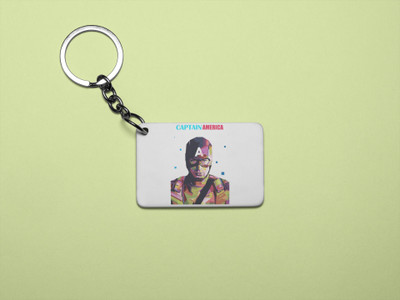 Rushaan Captain America illustration - Printed acrylic animated Keychain(Pack Of 2) Key Chain