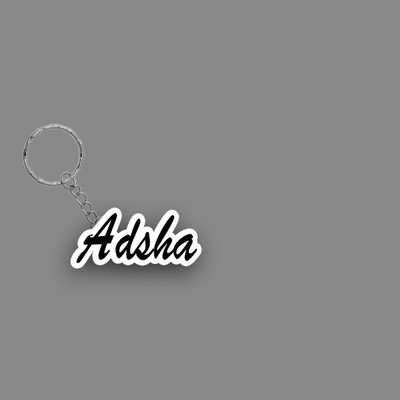 SY Gifts SYG Adsha Name Keychain White And Black Key Chain