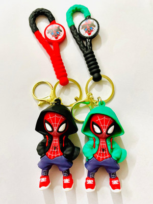 GKM Super Hero SpiderMan combo Keychain With Hook & Loop (Type-5) Key Chain