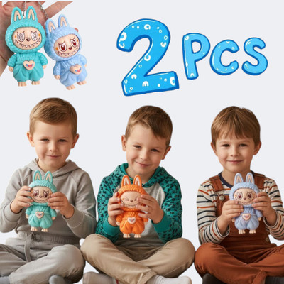 FlyTouch Labubu Keychains 2 pcs – Mini Toy, Bag Charm, Gift for Kids & Teens Key Chain