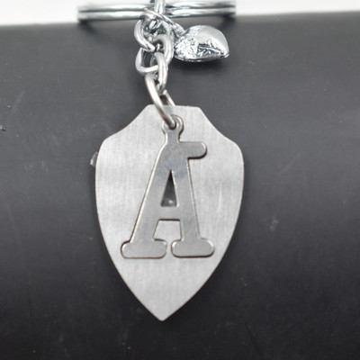 AFH Alphabet Initial Letter A Feng Shui Love Heart symbol Charm Keychain for Luck Key Chain