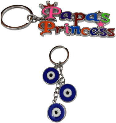 MORELL N-COMBO OF 2 EVIL EYE KEYCHAIN AND PAPA PRINCESS Key Chain