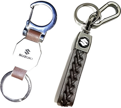 MAG BEE Styling Car Suzuki (D'Hook & Zigsaw) Keyring Compatible Pack of 2 Bike/Scooty Key Chain