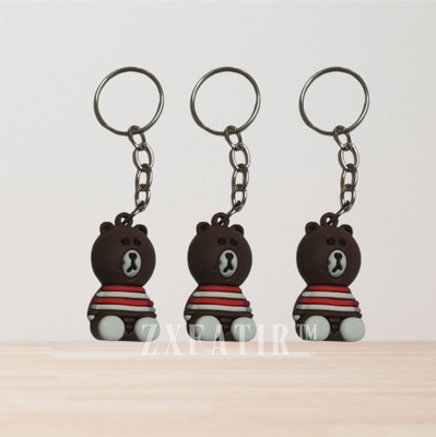 ZXFATIR Cute Teddy Bear Keychain Combo - Pack of 3 Rubber Key chains for CAR, BIKE Key Chain