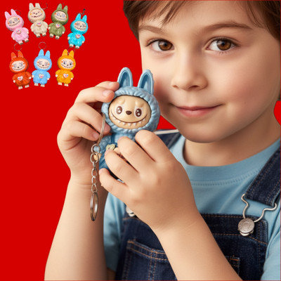 FlyTouch Labubu Expression Changing Keychain Gift for Boys, Girls, and Friends Key Chain