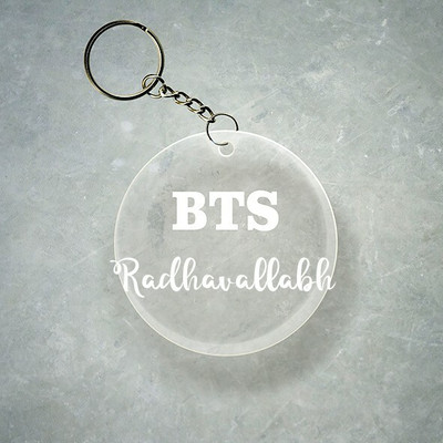 SY Gifts BTS Design With Radhavallabh Name Key Chain