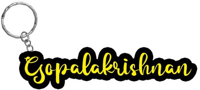 SY Gifts Gopalakrishnan Name Black Yellow Name Keychain Key Chain
